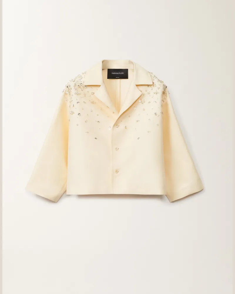 Fabiana Filippi Jacke Aus Baumwolle Und Mikado-seide, Vanillegelb - Frau Blazer Vanille Vanille