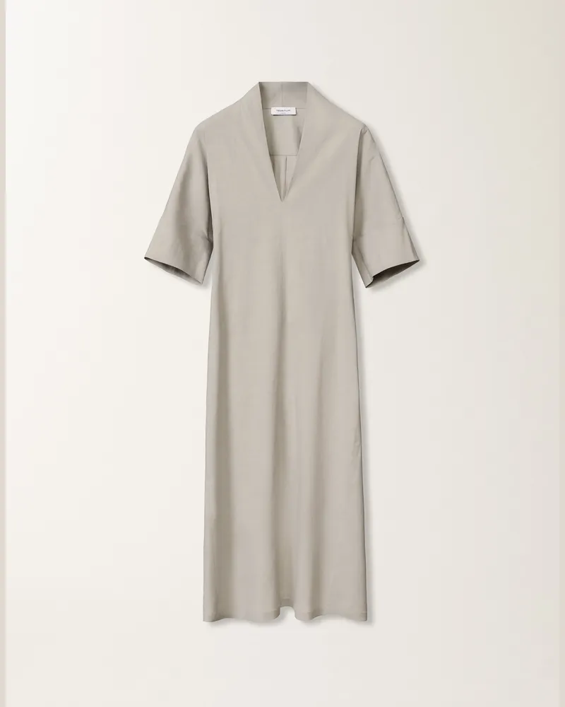 Fabiana Filippi Kleid Aus Leinen Und Stretch-viskose, Stahl - Frau Kleider Stahl Stahl