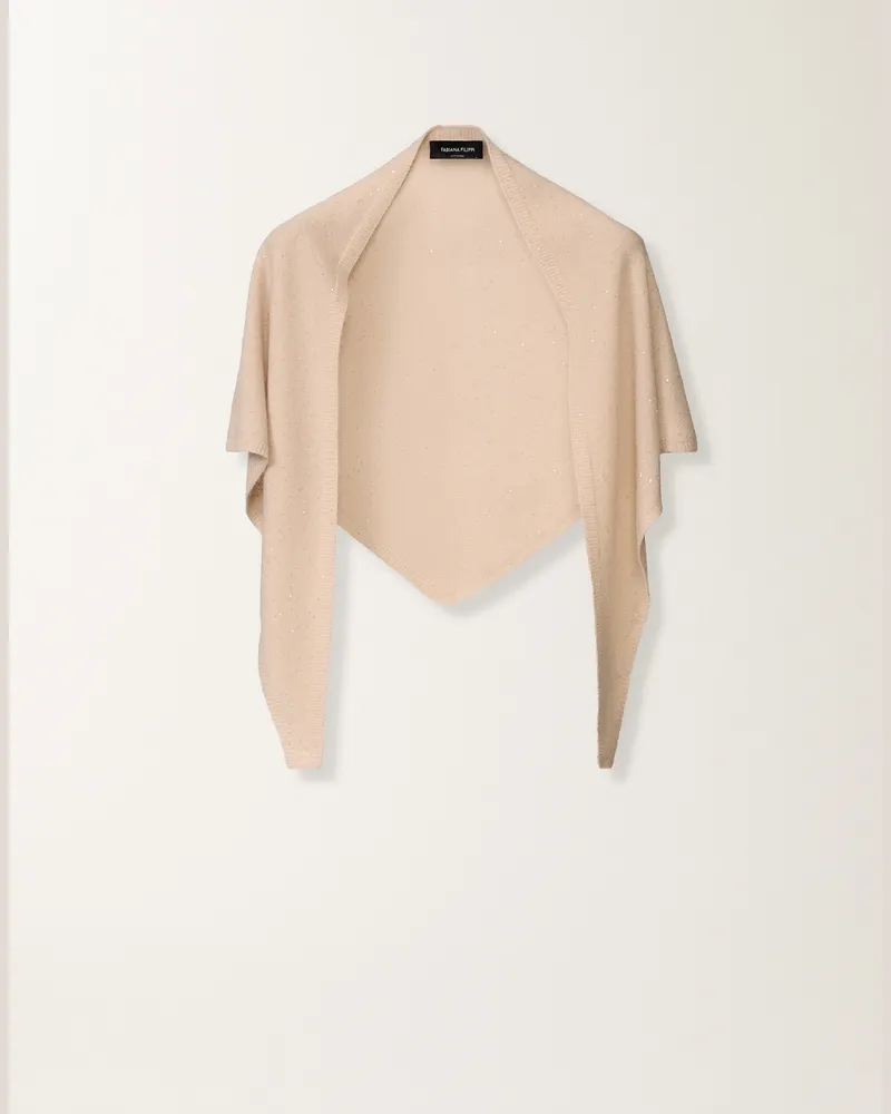 Fabiana Filippi Woll- Und Seidenfoulard Mit Pailletten, Kordel - Frau Schals & Schultertüchers Beige Beige