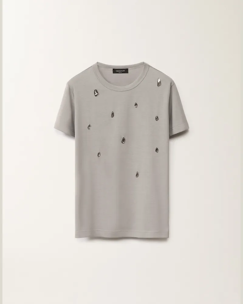 Fabiana Filippi T-shirt Aus Jersey, Aschgrau - Frau T-shirts & Tops Grau Grau