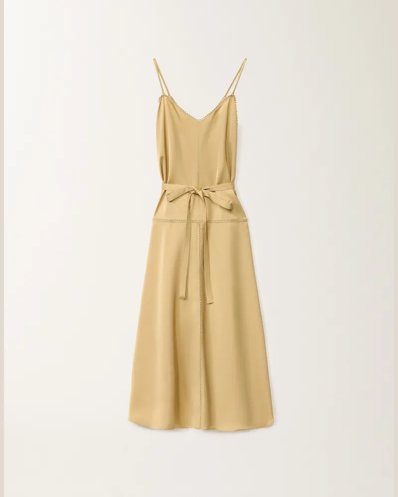 Fabiana Filippi Lingerie-kleid Aus Satin In Viskose, Gold - Frau Kleider Gelb Gelb