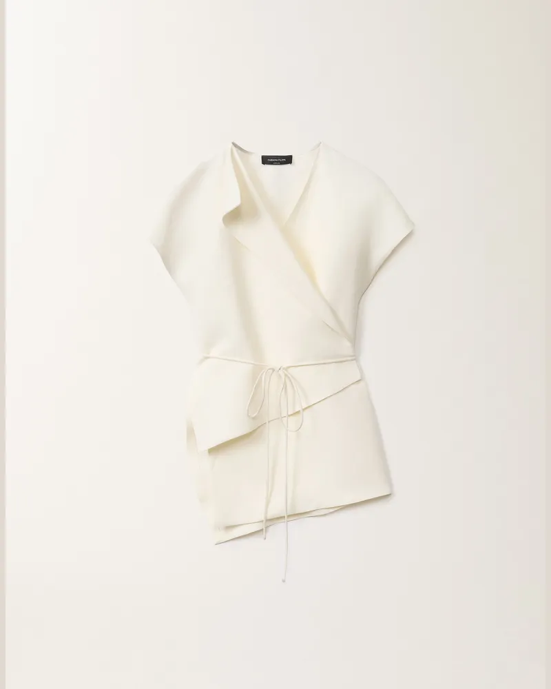 Fabiana Filippi Wickeltop Aus Leinen Und Viskose, Weiß - Frau T-shirts & Tops Weiss Weiss