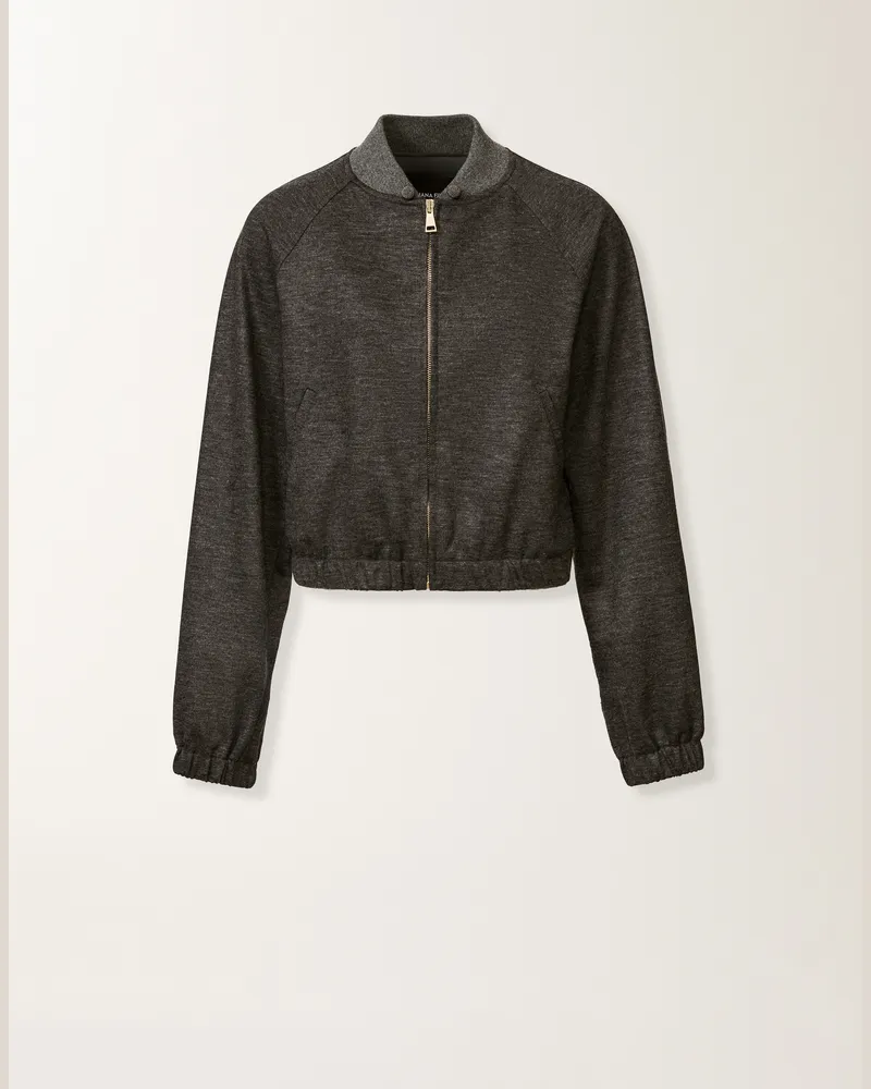 Fabiana Filippi Gestrickte Bomberjacke Aus Gekochter Wolle, Schiefer - Frau Blazer Grau Grau