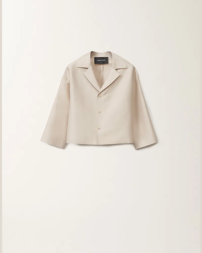 Fabiana Filippi Jacke Aus Baumwolle Und Mikadostoff In Seide, Greige - Frau Blazer Braun Braun