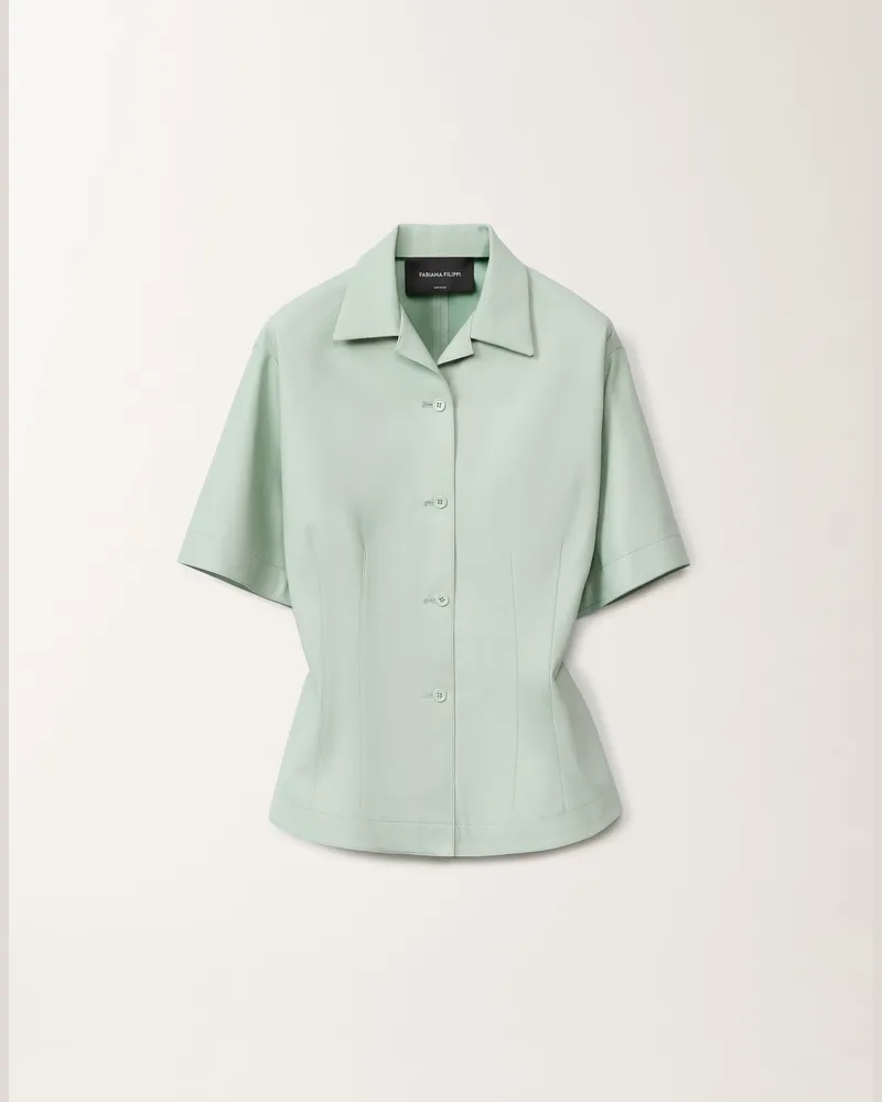 Fabiana Filippi Jacke Aus Nappaleder, Wassergrün - Frau Blazer Wassergrün Wassergrün