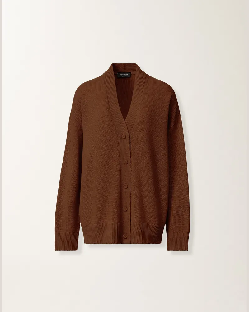 Fabiana Filippi Cardigan Aus Kaschmir, Mahagoni - Frau Strickwaren Braun Braun