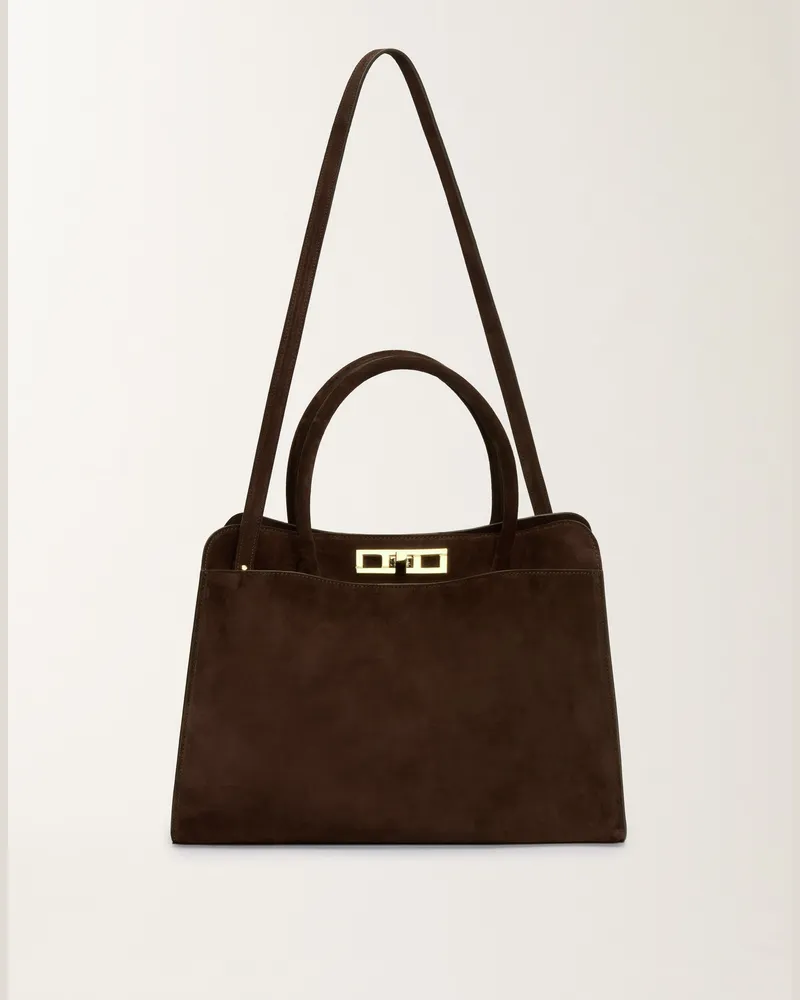 Fabiana Filippi Große Handtasche Aus Wildleder, Ebenholzbraun - Frau Handtachen Braun Braun