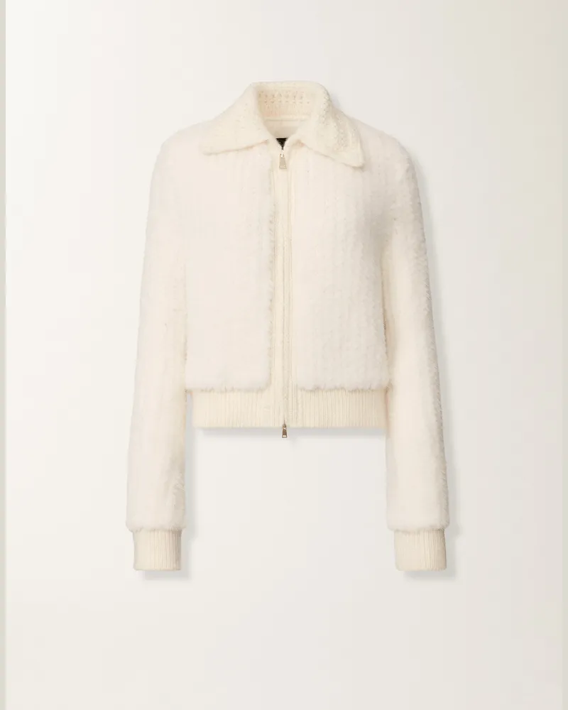 Fabiana Filippi Mink-strickjacke, Weiß - Frau Leder Und Pelz Weiß Weiß
