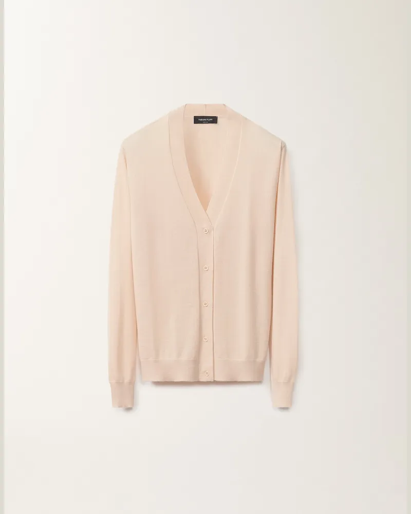 Fabiana Filippi Cardigan Aus Kaschmir Und Seide, Puderrosa - Frau Strickwaren Rosa Rosa
