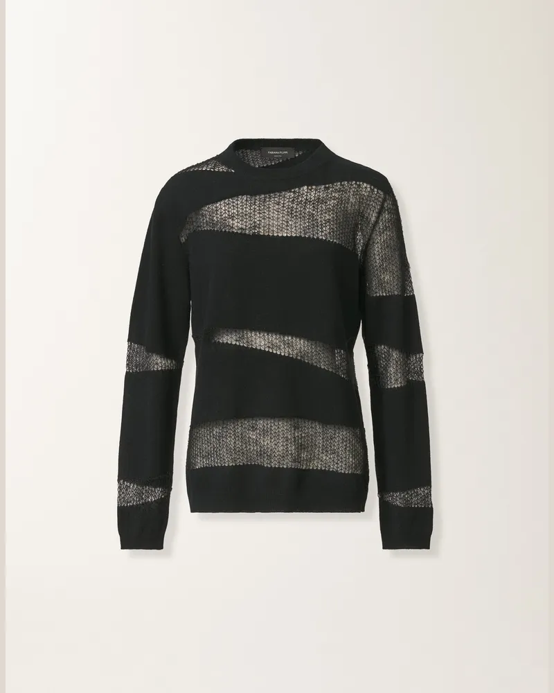 Fabiana Filippi Pullover Aus Platin Und Mohair, Schwarz - Frau Strickwaren Schwarz Schwarz