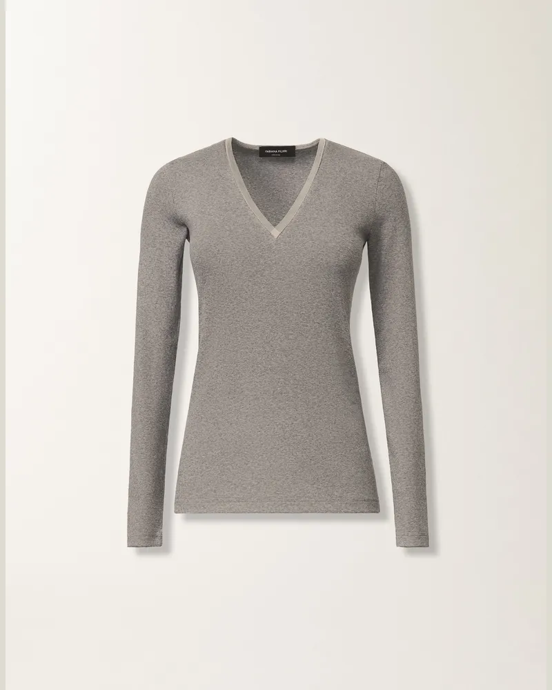 Fabiana Filippi Jersey-t-shirt, Stein - Frau  Weiß Weiß