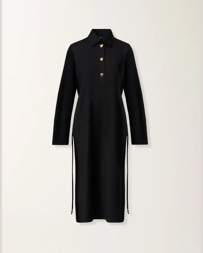 Fabiana Filippi Hemdblusenkleid Aus Flanell, Schwarz - Frau Kleider Schwarz Schwarz