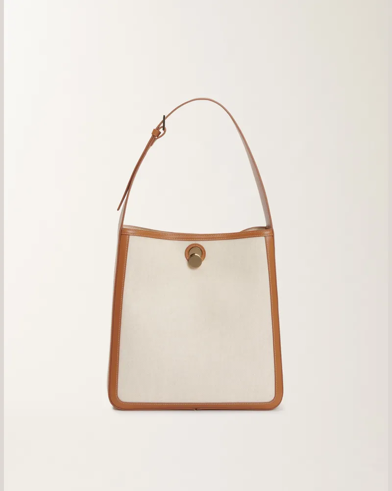 Fabiana Filippi Tasche Eclissi Aus Canvas Und Leder, Lederbraun - Frau Umhängetaschen Braun Braun