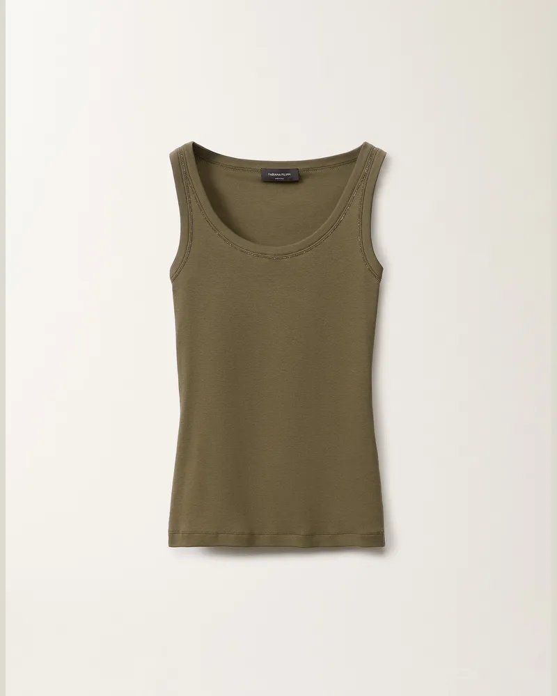 Fabiana Filippi Tanktop Aus Jersey, Grasgrün - Frau T-shirts & Tops Grün Grün