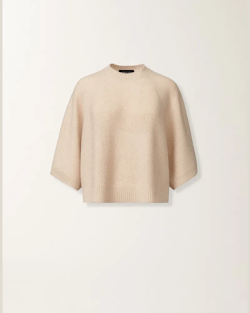 Fabiana Filippi Cape Aus Wolle Und Seide Mit Pailletten, Seilbraun - Frau Schals & Schultertüchers Beige Beige