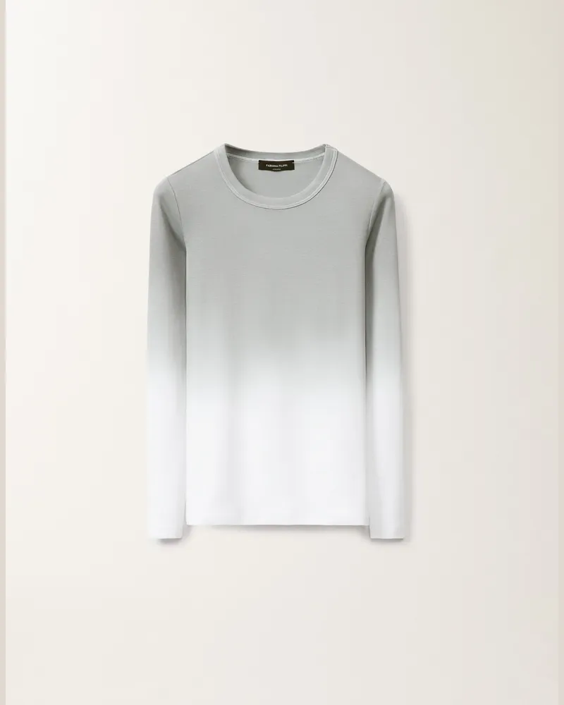 Fabiana Filippi T-shirt Aus Jersey Mit Nuanciertem Print, Aschgrau - Frau T-shirts & Tops Grau Grau