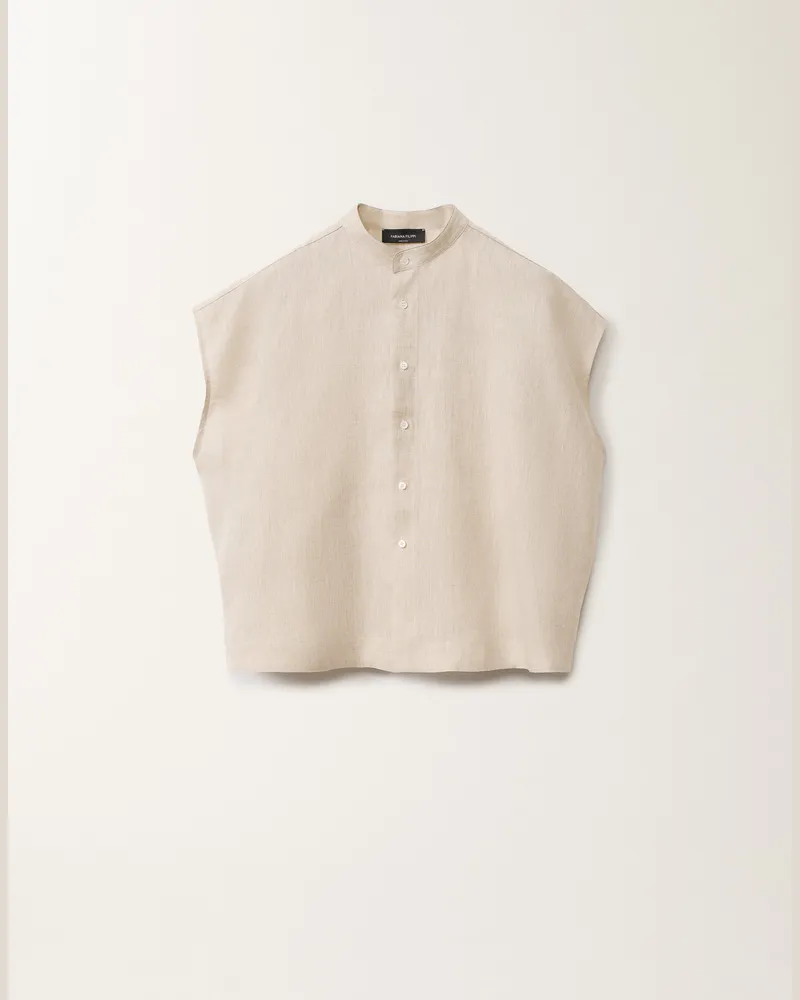 Fabiana Filippi Bluse Aus Leinencanvas, Greige - Frau Hemden Weiss Weiss
