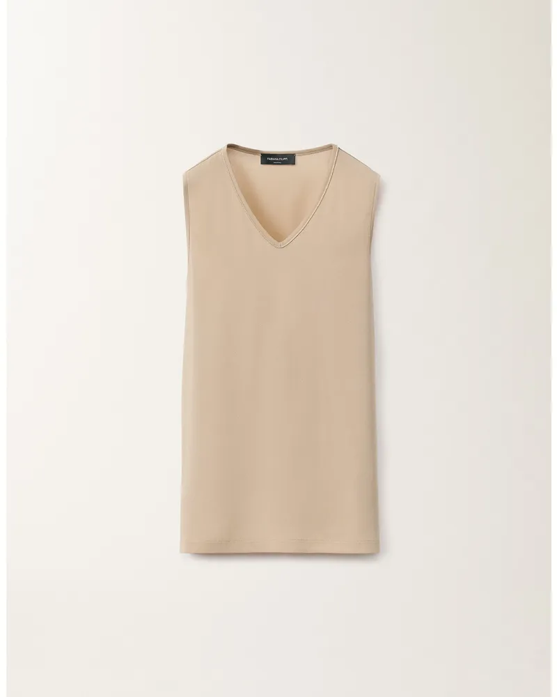 Fabiana Filippi Top Aus Stretch-sablé, Sand - Frau T-shirts & Tops Sand Sand