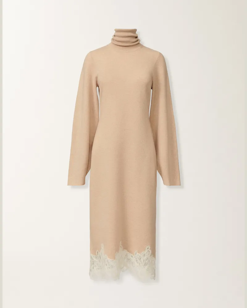 Fabiana Filippi Kleid Aus Platinum Mit Makramee-spitze, Seilbraun - Frau Kleider Beige Beige