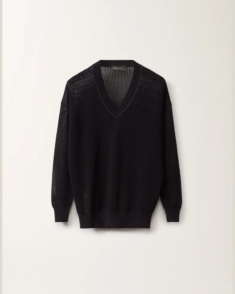 Fabiana Filippi Pullover Aus Bio-baumwolle, Nachtblau - Frau Strickwaren Blau Blau