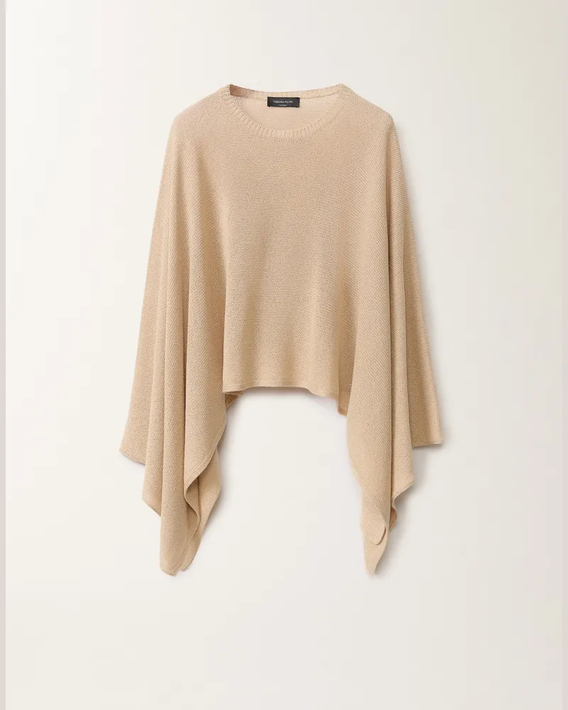 Fabiana Filippi Cape Aus Baumwolle Und Leinen Mit Pailletten, Sand - Frau Schals & Schultertüchers Sand Sand