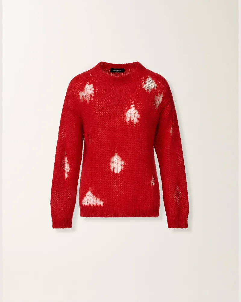 Fabiana Filippi Mohair-pullover, Lackfarbe - Frau Strickwaren Rot Rot