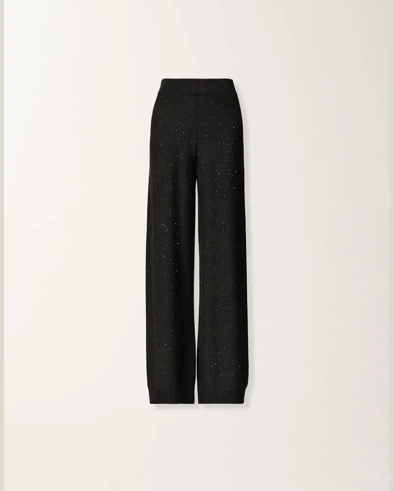 Fabiana Filippi Woll- Und Seidenhose Mit Pailletten, Schwarz - Frau Hosen Schwarz Schwarz