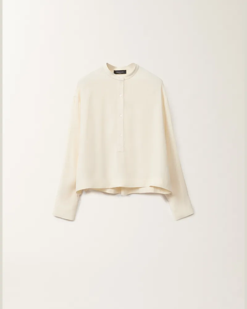Fabiana Filippi Bluse Aus Enver Satin, Vanillefarben - Frau Hemden Weiss Weiss
