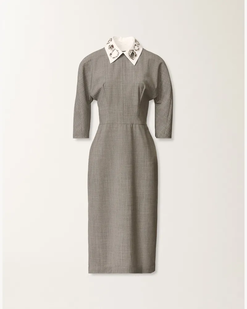 Fabiana Filippi Rock Aus Cool Wool, Felsgrau Meliert - Frau Kleider Grau Grau