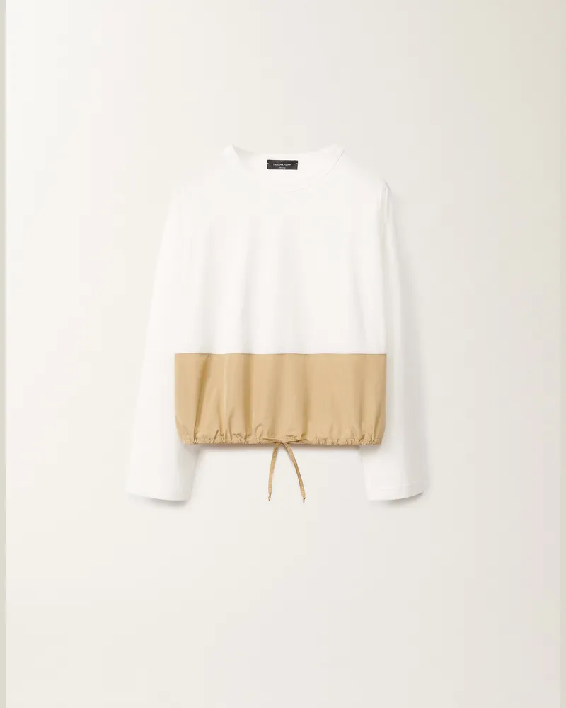 Fabiana Filippi Top Aus Jersey, Weiß Und Gold - Frau T-shirts & Tops Gelb Gelb