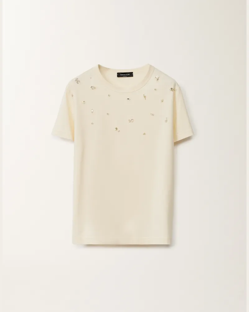 Fabiana Filippi T-shirt Aus Jersey, Vanillegelb - Frau T-shirts & Tops Vanille Vanille