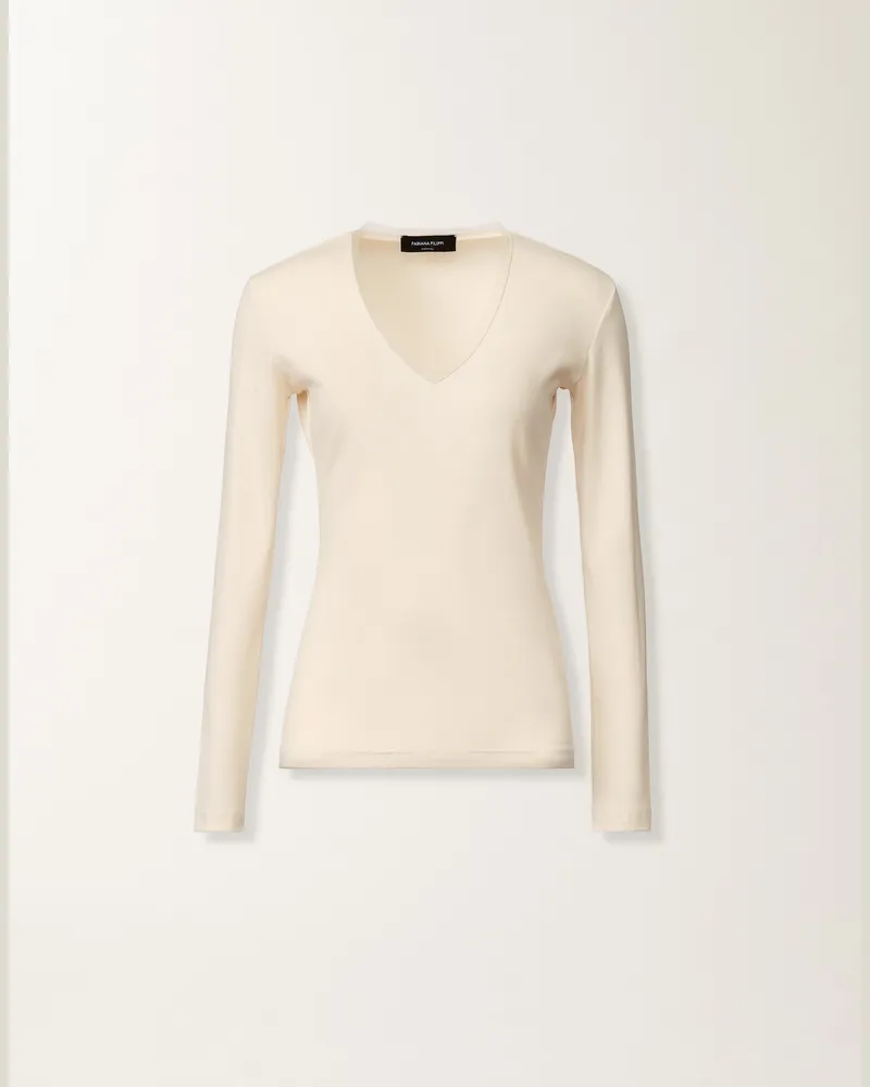 Fabiana Filippi Jersey-t-shirt, Butter - Frau  Weiß Weiß