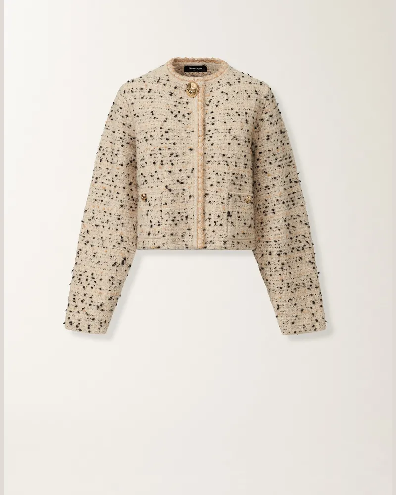 Fabiana Filippi Jacke Aus Tweed Mit Knöpfen, Ahornfarben Und Schwarz - Frau Blazer Beige Beige