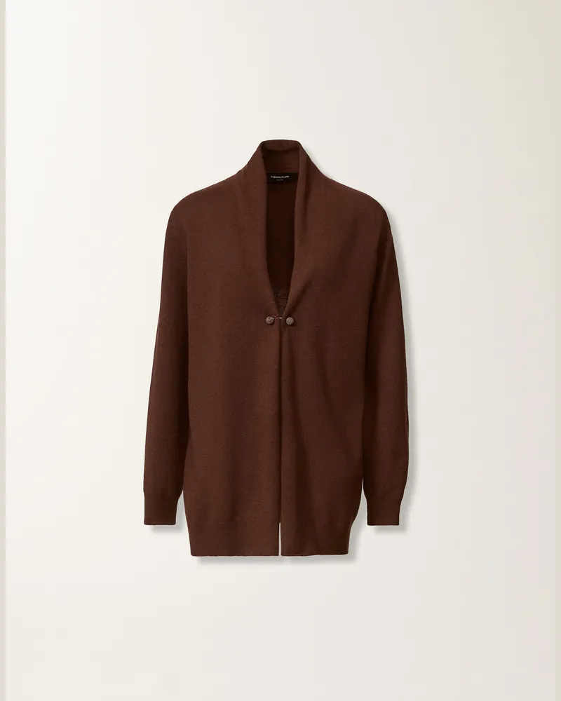 Fabiana Filippi Cardigan Aus Platinum, Ebenholzbraun - Frau Strickwaren Braun Braun