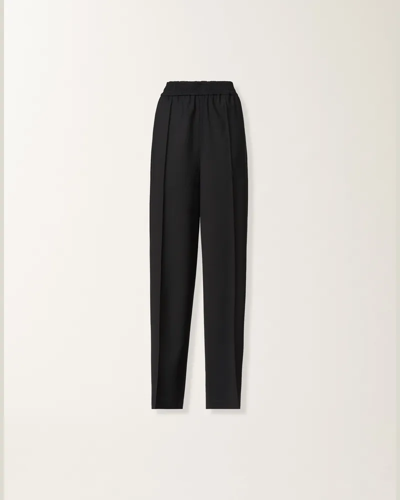 Fabiana Filippi Jogginghose Aus Bi-stretch Fresko-wolle, Black Rock - Frau Hosen Schwarz Schwarz