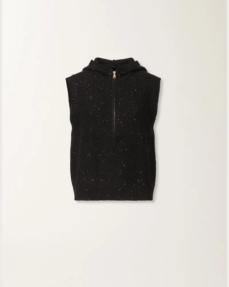 Fabiana Filippi Platinum-weste Mit Pailletten, Schwarz - Frau Strickwaren Schwarz Schwarz