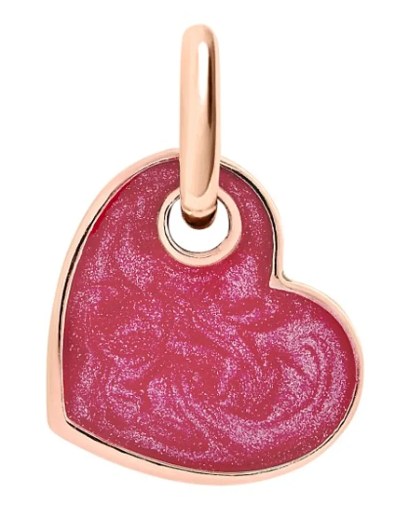DoDo ANHÄNGER HERZ ROSÉGOLD UND EMAILLE Rot