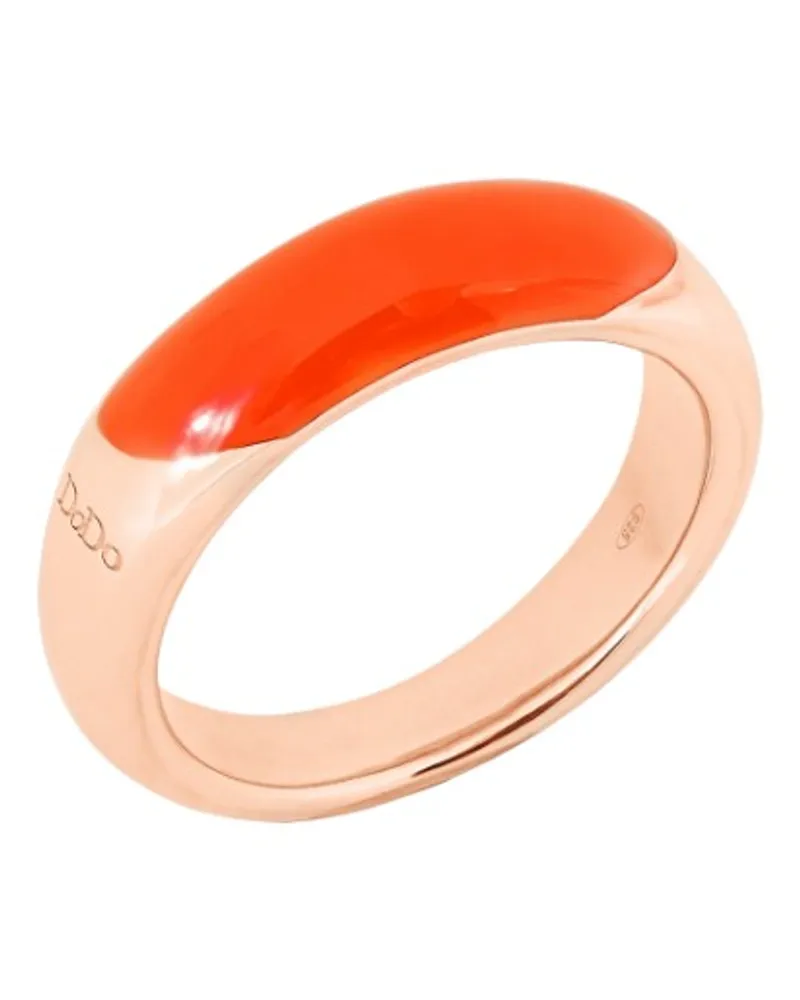 DoDo Ring Rondelle Silber Vergoldet Und Emaille Orange