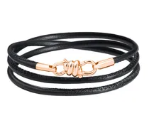 ARMBAND NODO ROSÉGOLD UND KORDEL AUS LEDER
