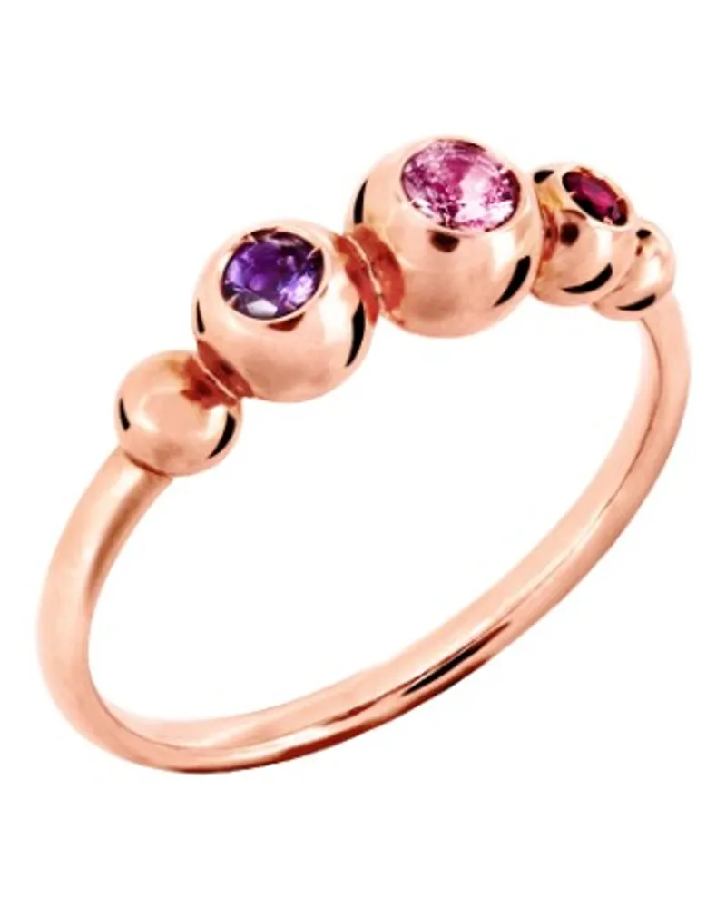 DoDo RING BOLLICINE ROSÉGOLD UND BUNTE STEINE Roségold