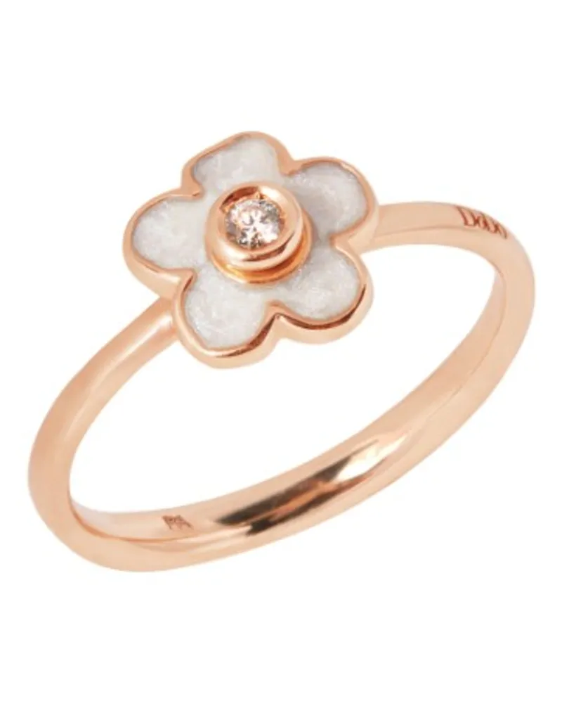 DoDo RING BLUME ROSÉGOLD, EMAILLE UND DIAMANTEN Roségold