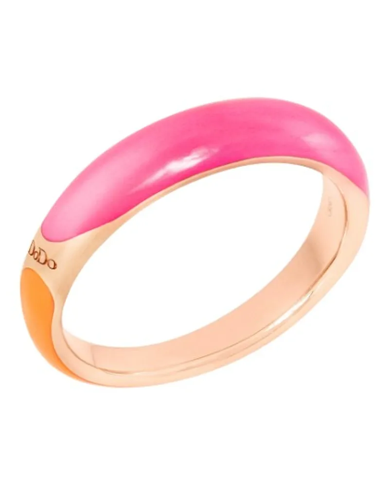 DoDo RING RONDELLE SILBER VERGOLDET UND EMAILLE Rose