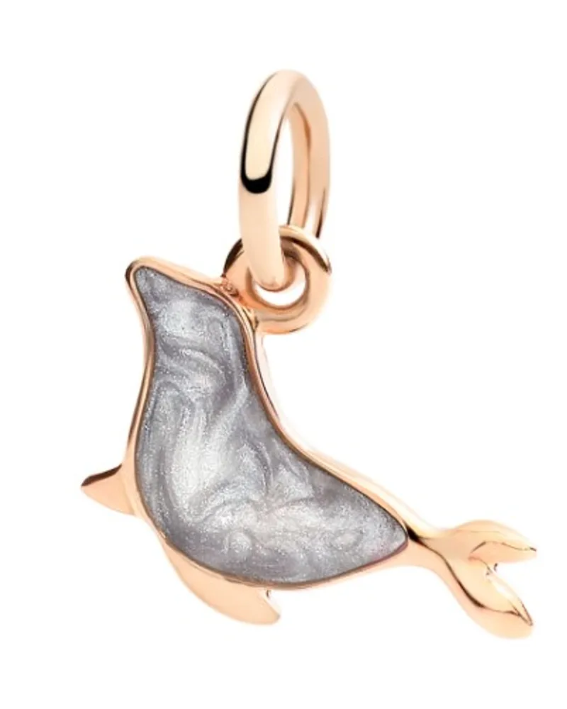 DoDo ANHÄNGER ROBBE ROSÉGOLD UND EMAILLE Grau
