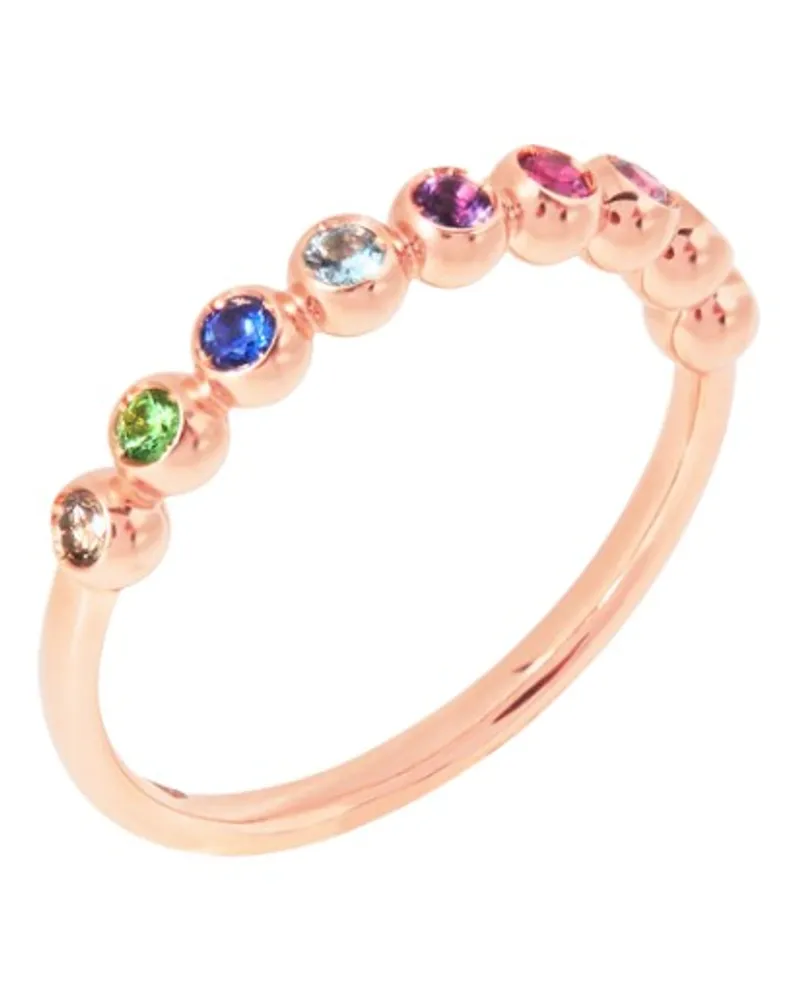 DoDo RING BOLLICINE ROSÉGOLD UND BUNTE STEINE Roségold