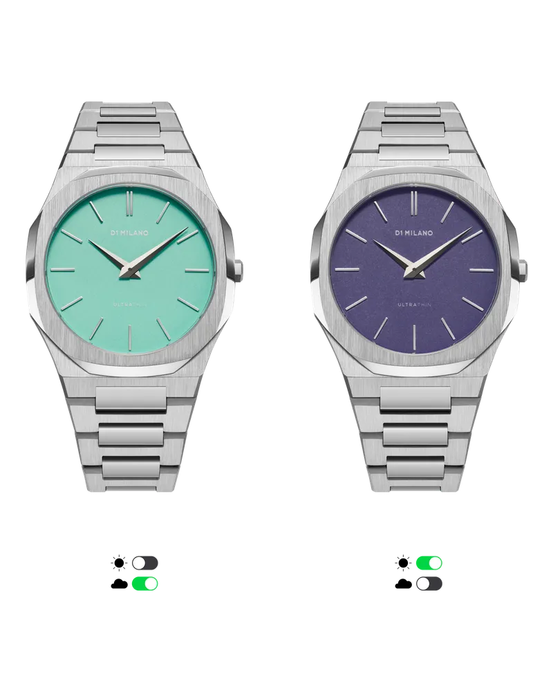 D1 Milano Watch Ultra Thin Bracelet 40 Mm - Chromo Sync Silver