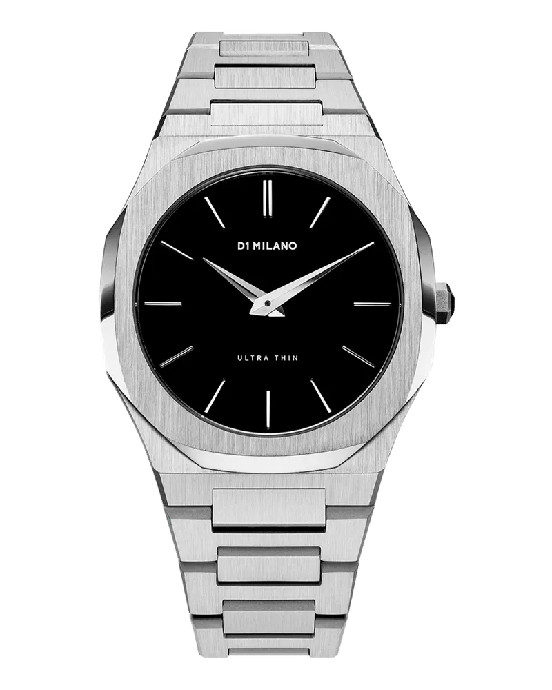 D1 Milano Watch Ultra Thin Bracelet 40 Mm Silver Black