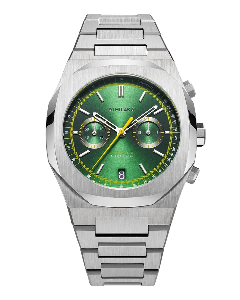 D1 Milano Watch Chronograph 41.5 Mm Noble Green Yellow