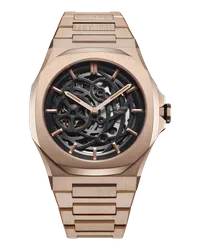 D1 Milano Watch Skeleton Bracelet 41.5 Mm - Rose Gold Black