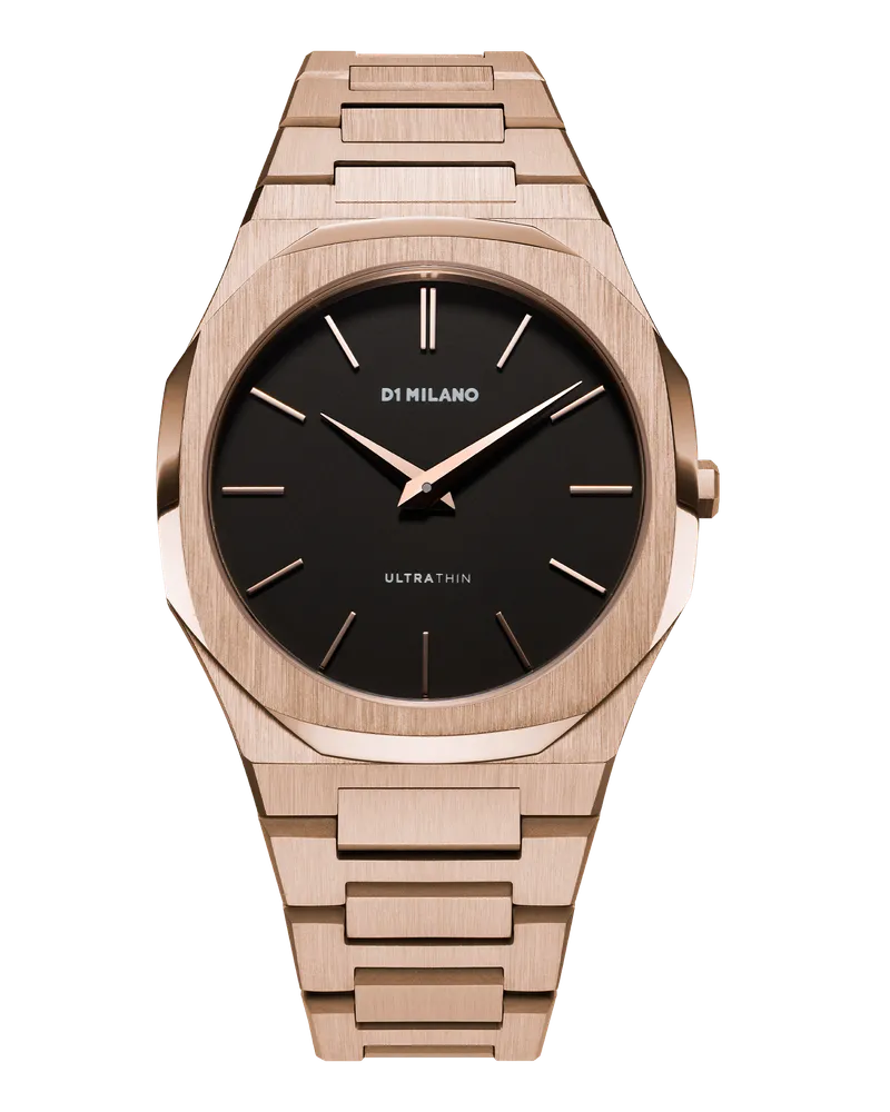 D1 Milano Watch Ultra Thin Bracelet 40 Mm Re_rosegold Black