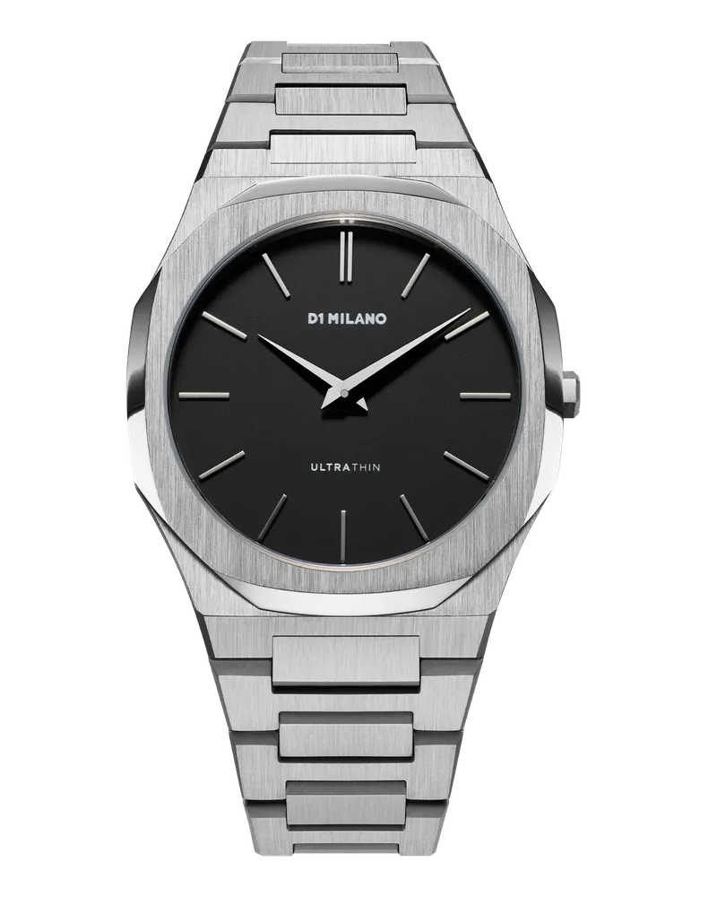 D1 Milano Watch Ultra Thin Bracelet 40 Mm Re_silver Black